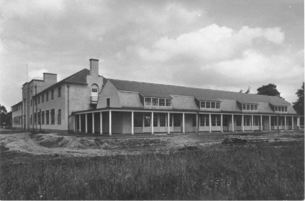 A vintage photo of an old building